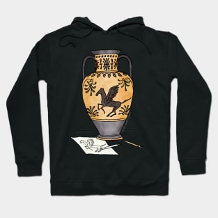 Ancient Greek Pegasus pottery - by Greek Myth Comix Hoodie